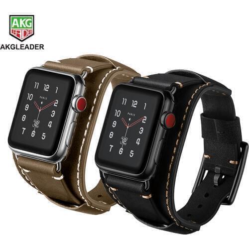 Newest Genuine Leather Watch Bracelet Band Strap For Apple Watch Series 1 2 3 iWatch 38mm 42mm Watchbands