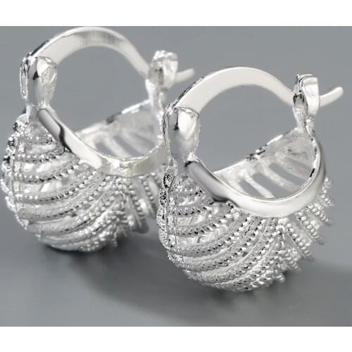 Luxury Women Hip Hop Style Silver Color Earrings Fashion Lady Hoop Earrings Wedding Statement Jewelry for Female Party Gift