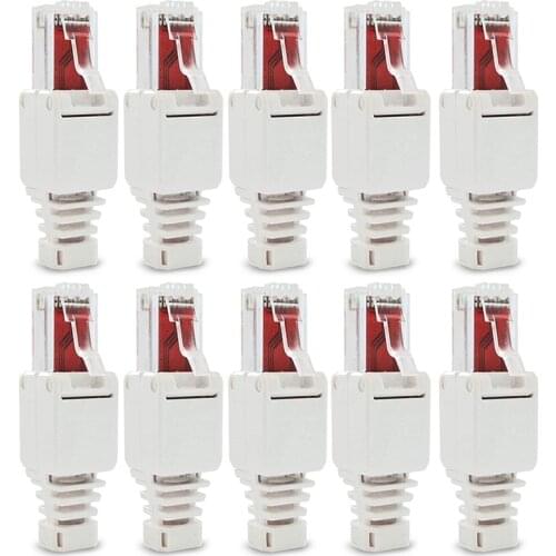 10 x Network Connectors Tool-Free RJ45 CAT6 LAN UTP Cable Plug Without Tools Cat5 Cat7 Installation Cable Patch Cable