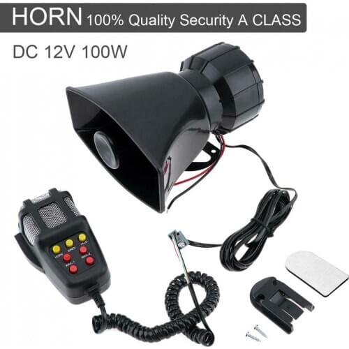Motorcycle Horn Speaker Loud Set 12V 100W Megaphone Alarm Emergency Amplifier Hooter Car Accessories For Police Caravan