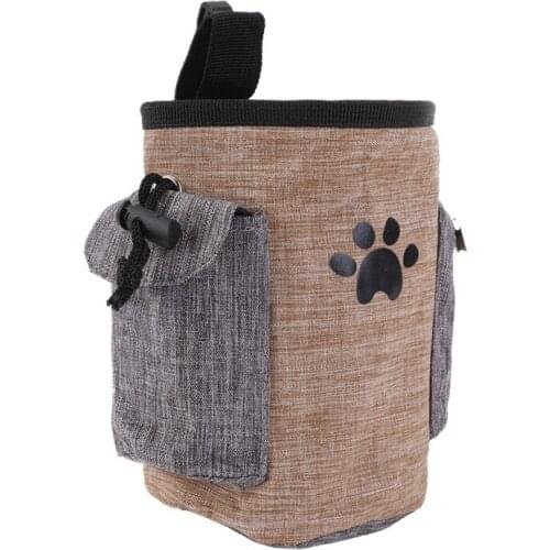 Dog Treat Pouch Pet Hands Free Training Waist Bag Drawstring Carries Lovely Dogs Patterns Practical and durable pet backpack