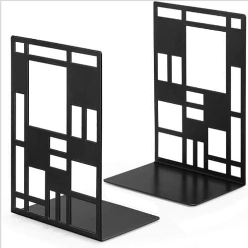 Heavy Duty Book End, Non-skid Bookend, Metal Book Ends for Shelves, Book Support Stopper for Movies, Magazines, 165x120x100mm