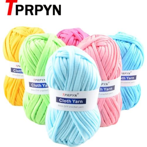 TPRPYN 1Pc=100g 33M Cloth to Crochet Yarn For Crocheted Bag Mat Weaving Thread Yarn Polyester Woven Carpet DIY Hand-knitted