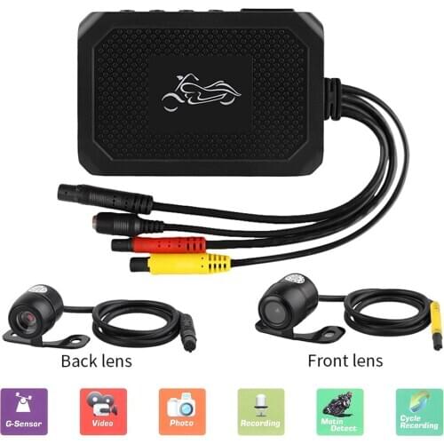 1080P HD Motorcycle Camera DVR System Dual Channel Loop Recording Dash Cam Double Lens Front Rear Driving Record Night Vision