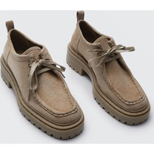 2021 Autumn Brand Shoes Women High-quality Cow Suede Leather British Style Single Shoes Platform Loafers Casual Flats Shoe Mujer