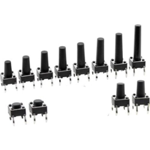 1000pcs 6*6x4.3mm 6X6X5mm DIP Tactile Tact Mini Push Button Switch Micro Switch Momentary DIP-4 6X6X6 6x6x7 6x6x8 6x6x9 6x6x10