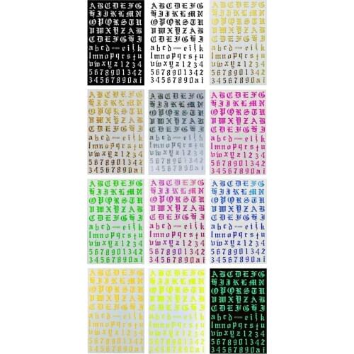 12Sheets 10X8 XL OLD E (English) NAIL STICKERS Letter Nail Stickers Letters for Nails Old English Gothic Nail Sticker