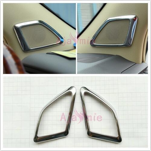 2pcs For Toyota Land Cruiser 150 Prado LC150 FJ150 2010-2018 Interior A Column Speaker Audio Cover Chrome Car Styling