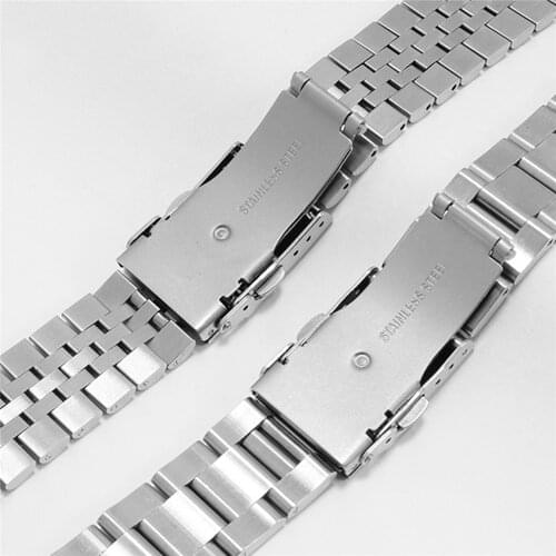 20mm/22mm Stainless Steel Watch Strap for Watch Silver Watchband Five Beads/Three Beads Wristband