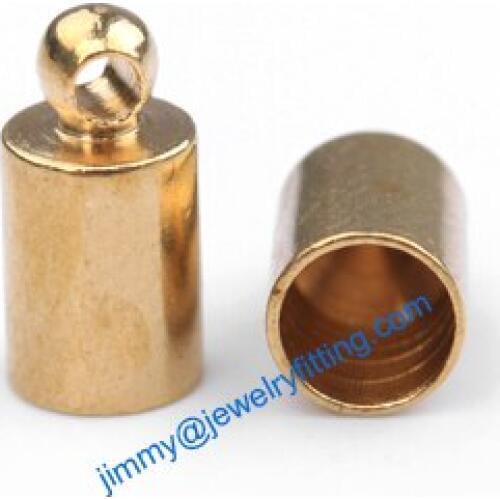 2013 Jewelry findings raw brass End caps for laether cord clasp crimp end cap chain end caps 5*10mm