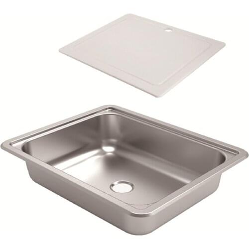 400*335*126mm Rectangular Stainless Steel Sink with Plastic Lid GR-609B Boat Caravan RV