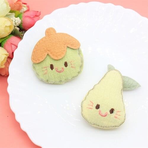 12Pcs/Lot Cute Cartoon Fruit Doll Appliques For DIY Handmade Children Hair Clip Accessories Hat Cloth Bag Brooch Patches New