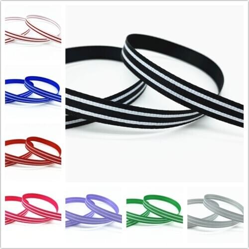 5 yards 10mm Printed Stripes Grosgrain Ribbon for Gift Wrapping Wedding Decoration Hair Bows DIY