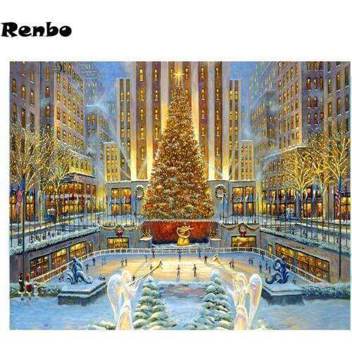 Diamond embroidery sale,5d diamond painting full Square drill"shiny christmas night" picture of rhinestones cross-stitch kits