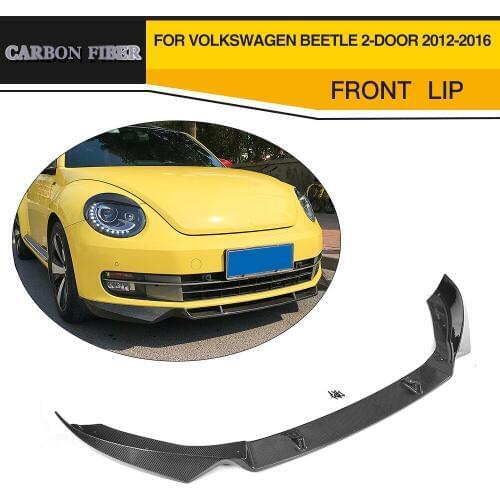 Carbon Fiber Auto Front Bumper Lip Chin for Volkswagen Beetle 2 Door 2012-2016 FRP Black/Carbon fiber