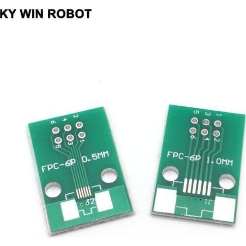 Free Shipping 10PCS/LOT Double Side 0.5mm 1mm FFC FPC 6P 6 Pin to 2.54mm DIP Moudle PCB Board Adapter Socket Plate