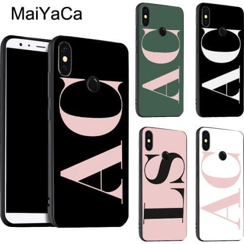 Custom Large Pink Initial Phone For POCO X3 F2 Pro Case For Redmi Note 9 7 8 Pro 9S 8T 9A 9C For Mi Note 10 Lite 9T A3