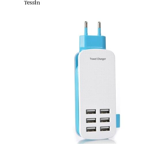 INGMAYA Multi Port Travel Charger 6 USB 6A 4.9FT Cable Charge For iPhone 5 5S 6 6S 7 Plus Samsung Huawei Xiaomi Adapter