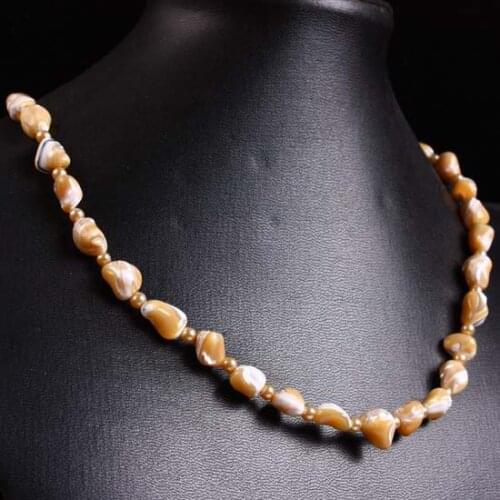 Elegant Irregular Shell Beaded Necklace Marine Amorous Feelings Jewelry For Seaside Women