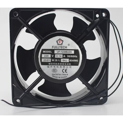 FULLTECH UF-1238B22H Server Cooling Fan AC 220V 0.14A 120x120x38mm 2-Wire