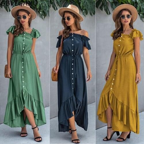 GBVLGAR Summer Dresses With Buttons