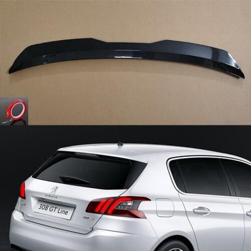 Use For Peugeot 308 2014-2018 GT line GTI Roof Spoiler Carbon Fiber Look Accessories Body Kit