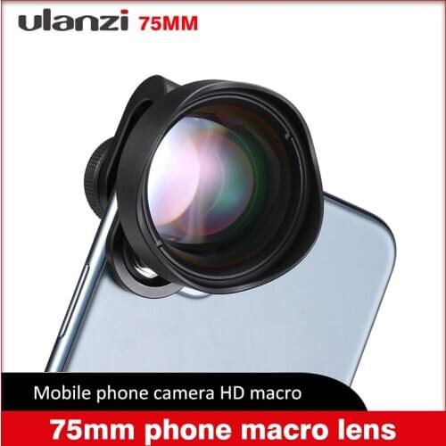 Ulanzi 10X 75MM Macro Phone Camera Lens Optical Glass Universal Lens for Android iPhone Piexl One Plus Xiaomi Huawei cell phone