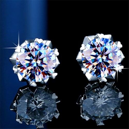 Cute Minimalist Female Snowflake Earrings Real 925 Sterling Silver Stud Earrings For Women Vintage Small Wedding Earrings