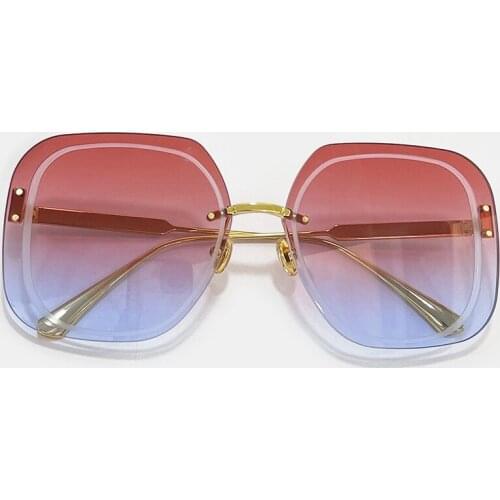 Fashion Rimless Sunglasses Women Shades Male Vintage Sun Glasses Spuare Mirror Summer UV400 Oculos De Sol