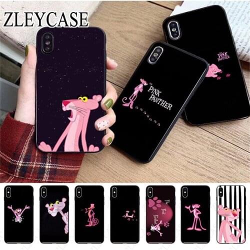 Pink Panther Black Soft Phone Cover For iphone x xs 12pro max 5s 6splus 7 8plus xr xsmax 11pro cover for iphone se 2020