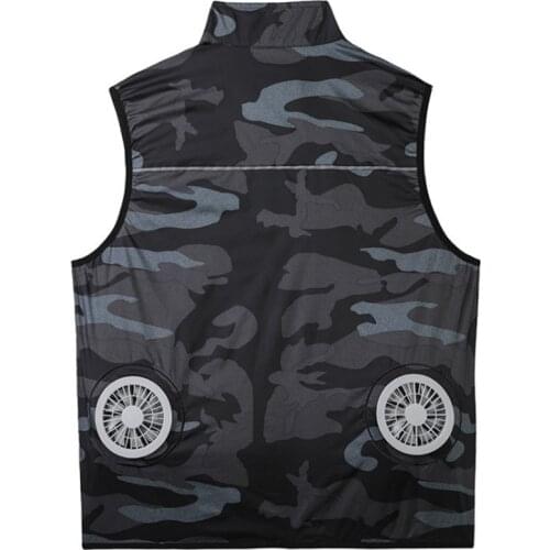 New Fan Smart Air Conditioning Vest Men Outdoor Heatstroke Mens Jacket Sleeveless Vest Summer USB Cooling Men Waistcoat