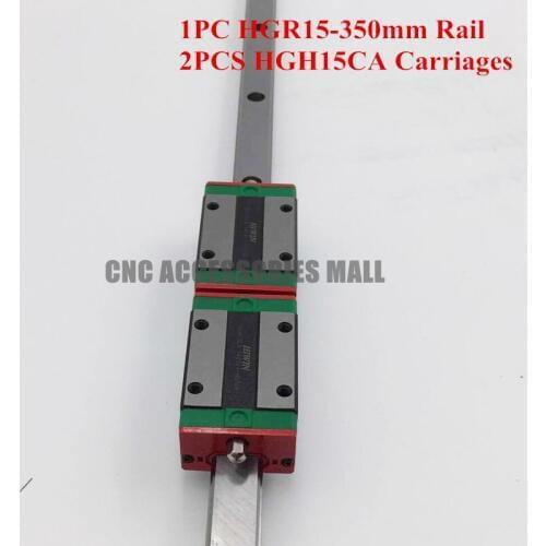 Original HIWIN HGR15 L 350 mm linear guide rail with 2pcs HGH15CA narrow sliding block