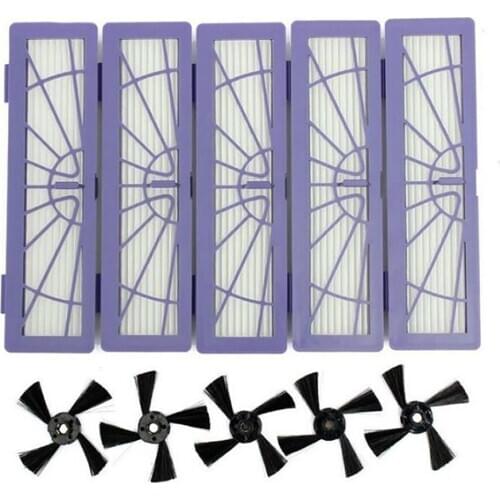 10pcs/set Sweeping Robot Hepa Filter Side Brush for Neato Botvac D70E/75/80/85 Series Sweeping Robot Vacuum Cleaner Accessories