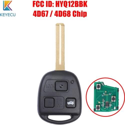 Keyecu Remote Control Car Key Fob 3 Buttons 314MHz with 4D67 / 4D68 Chip for Lexus LS430 SC430 2001 2002 2003 2004 2005 HYQ12BBK