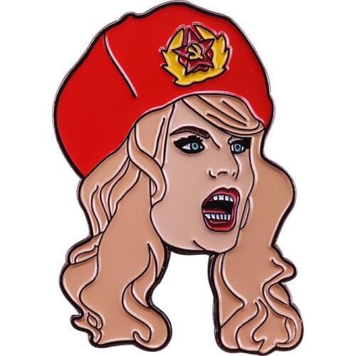 Russian hooker Katya badge bisexual transvestite pin drag queer pride LGBT brooch WOW presents