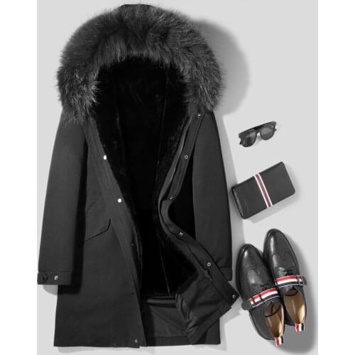 Real Fur Coat Winter Jacket Men Natural Wool Fur Liner Parka Men Raccoon Fur Collar Warm Jackets Chaqueta Hombre L18-2511 YY345