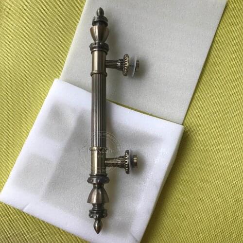 Special price for glass door stainless steel door handles retro green bronze color 600mm single piece thick tube handle