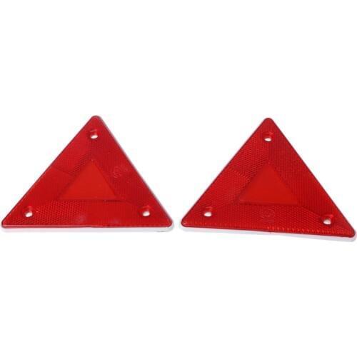 2 Pcs Triangle Warning Reflector Alerts Safety Plate Rear Light Trailer Fire Truck Car