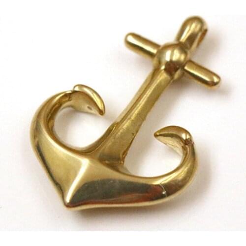 Solid Brass Anchor Buckle Pendant For Key Chain Rings Wallet Bag Belt Paracord Bracelet Necklace Leather Craft Belt Accessories