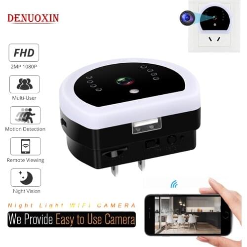 HD 1080P Smart WIFI Camera USB Charger Micro Real-time view Camcorder Video Voice Recorder Night Vision Mini IP Wireless Cam 64