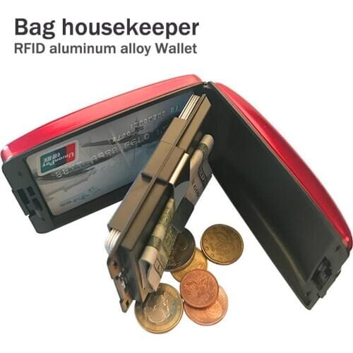 Cardholder Aluminum Alloy RFID Bank Card Holder Men Case Wallet Women Business Card F5Z4