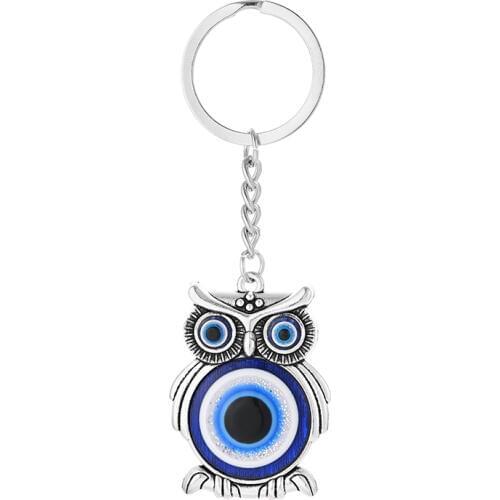 Fooderwerk Jewelry 2019 New Fashion Devils Eye Palm Owl Pendant Key Chains Zinc Alloy Silver For Men And Women Key Ring