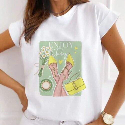 Fasion Women Loose Tee Tops 100% Modal Short Sleeve Wine Coffee Flower Print Ladies T-Shirts Summer New Female Casual Tshirt