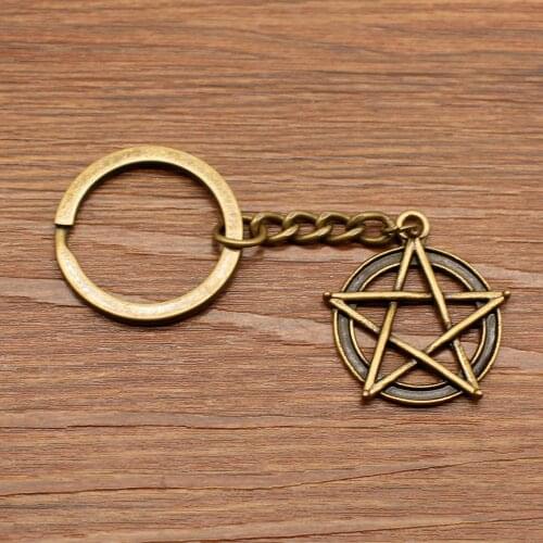 1 Piece Keychain Pentagram Stars Moon car key chain fashion hot sale keyring cute keychain car key chain