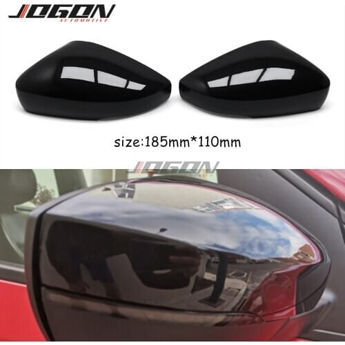 2 pieces For Volkswagen VW Polo MK5 6R 6C 09-17 With Indicator ABS Side Rear view Mirror Cover Replacement Caps Shell Trim Black