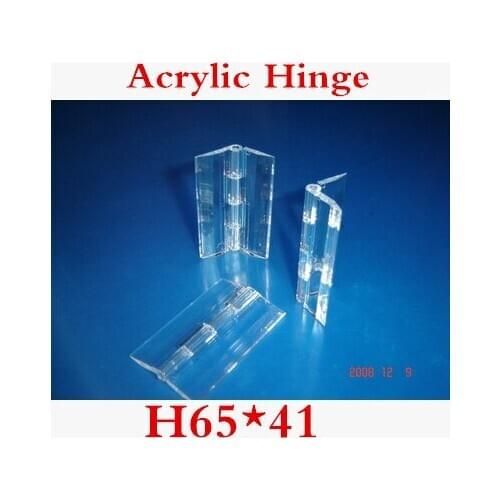 20PCS/LOT H65*41 Acrylic Hinge, Transparent Hinge, Plexiglass Hinge, organic glass hinge 65x41mm ,furniture accessory