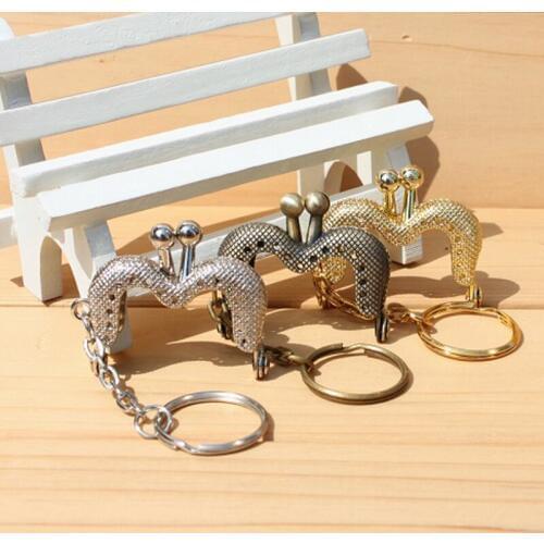 4cm mini DIY women M shape metal purse frame with handle coin bag clasp 10pcs/lot