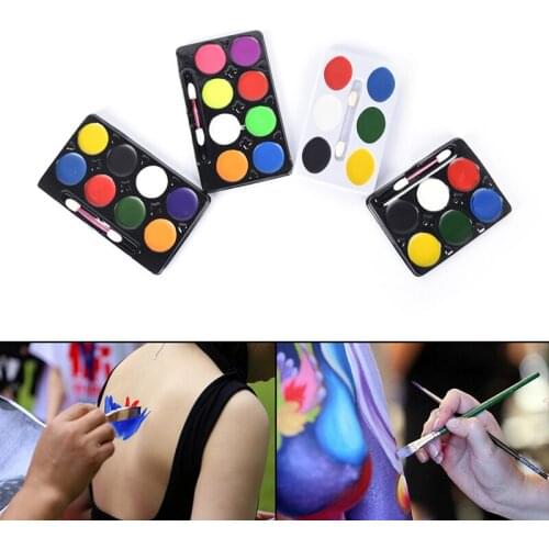 6/8 Colors Non Toxic Water Paint Oil Body Makeup Face Painting Art Kit With Brush For Christmas Fancy Carnival Vibrant Party