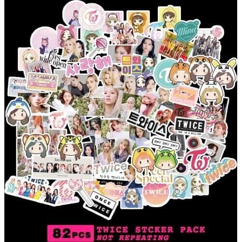 82pcs/set KPOP TWICE Character stickers for mobile phone notebook DIY waterproof k-pop twice stickers new arrivals