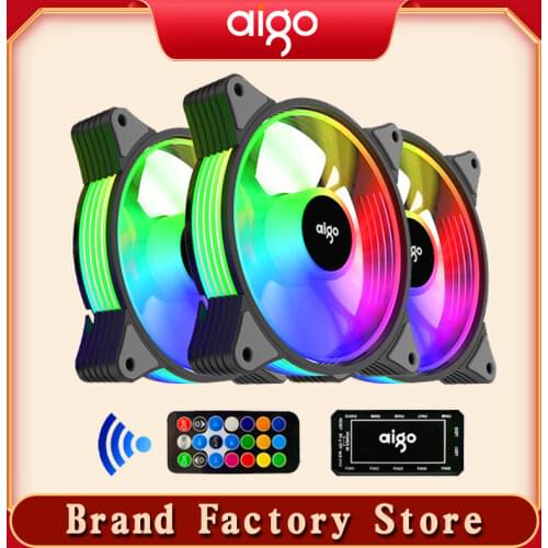 Aigo AR12 Cooler PC Cooling Fan RGB Fan 120mm Fan Cooler RGB Cooling Adjust Argb Mute IR AURA SYNC Computer Gaming Fans For PC
